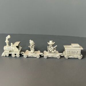 Precious Moments-Vintage PEWTER Chapel Train Set of 4 Pieces-VERY RARE